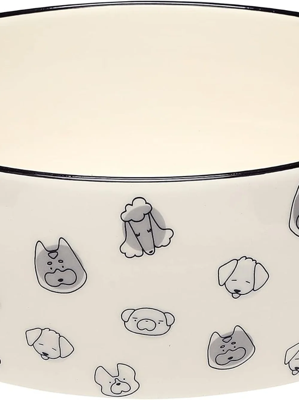 Pearhead Ceramic Dog Bowl Extra Large 8 Cup - Puppy Faces Pattern, XL 64 oz
